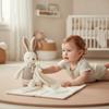 Elegante Schleifen-Dekoration Babyhase Kuscheldecke Niedliche Stickerei Baby Sicherheitsdecke Schlaftier