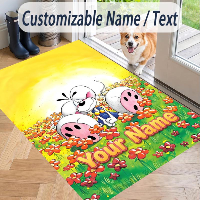 Custom Text Printed Rug Diddl Non Slip Floor Carpet For Home Room Decor
