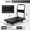 Foldable Silent Flatbed Hand Truck - Portable Plastic Cart for Household Cargo Hauling
