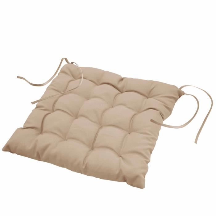 Coussin de chaise - Lin - 40 x 40 cm - Matelassé - Lavable à 30° - Plusieurs couleurs disponibles