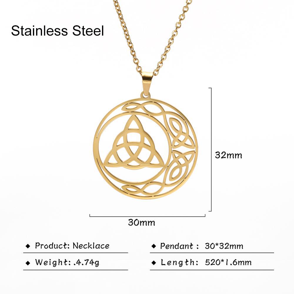 Teamer Witch Knot Pendant Necklace For Women Viking Irish Celticss Knot Magic Wicca Necklaces Jewelry Valentine Gifts Wholesale