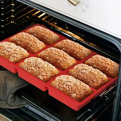 Mini Kastenform, 9 Mulden Silikon Backform für Mini Kastenkuchen und Brot, Hackbraten, Maisbrot, Brownie, Muffin, Rechteck Seife