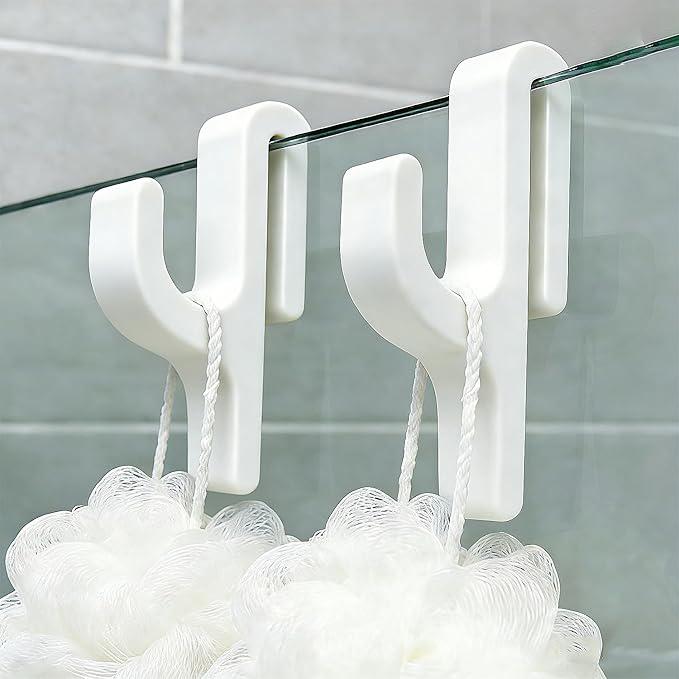 3D Shower Door Towel Hook for 8mm Glass Doors Bathroom Hanger for Clothes Towel Bathrobes Laundry Dormitory Apartment