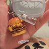Not Vegetarian! Creative Cheese Hot Dog Double Beef Patty Full Load Burger Pendant Keychain Backpack Ornament For Students