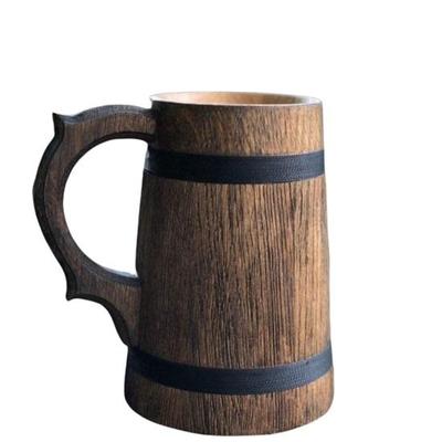 Ξύλινη κούπα μπύρας 15,24 cm για δώρο γενεθλίων ή διακόσμησης σπιτιού, Χρηματοκιβώτιο φαγητού σε αρχαίο στυλ