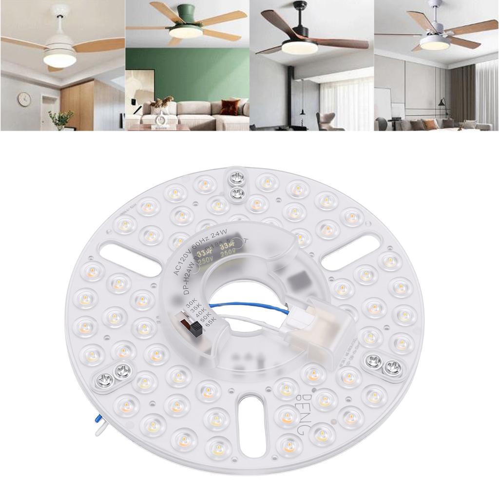 5.3 Inch LED Retrofit Light Panel 24W Aluminum Dimmable 5CCT Magnetic LED Ceiling Fan Light Board for Replacement