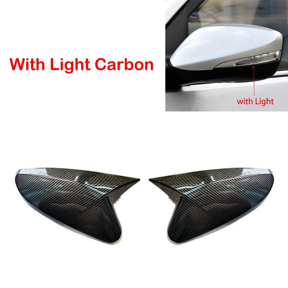 For Hyundai Accent Solaris 2012-2016 Car Rearview Side Mirror Cover Wing Cap Exterior Door Sticker Case Trim Carbon Fiber