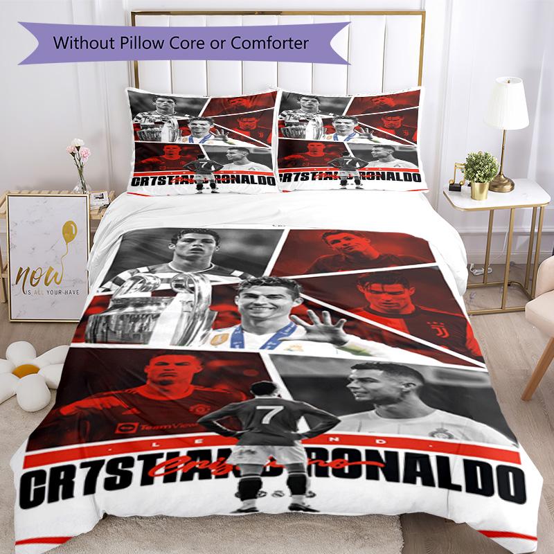 Ronaldo's Cr7 Goal Celebration Bedding Set, Breathable Duvet Cover with Pillowcases, Soft Bed Linen for Bedroom Home Decoration, Perfect Festival Birt