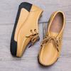 Women Genuine Leather Platform Shoes Winter Plush Walking Shoes 5cm High Wedges Heels Shoes Elegant Warm Mother Shoes