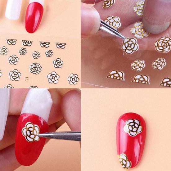 Samolepka na nehty Sunflower Shape 3D Effect Ultra Thin Blossom Floral Nail Art Water Obtisky pro ženy