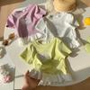 Girls' Casual Cotton Short-sleeved T-shirt - Summer Children's Cute Cat Print T-shirt