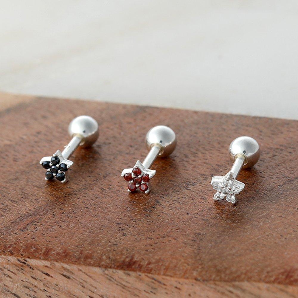 Mon Choix Silver Mini Cubic Flower Piercing