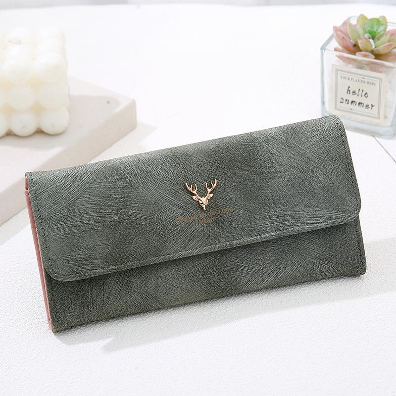 

Женские кошельки Винтажный кошелек с длинным узором в виде оленьих рогов - Клатч Кошелек для монет Держатель для карт 19 * 9.5 * 2.5CM зелёный