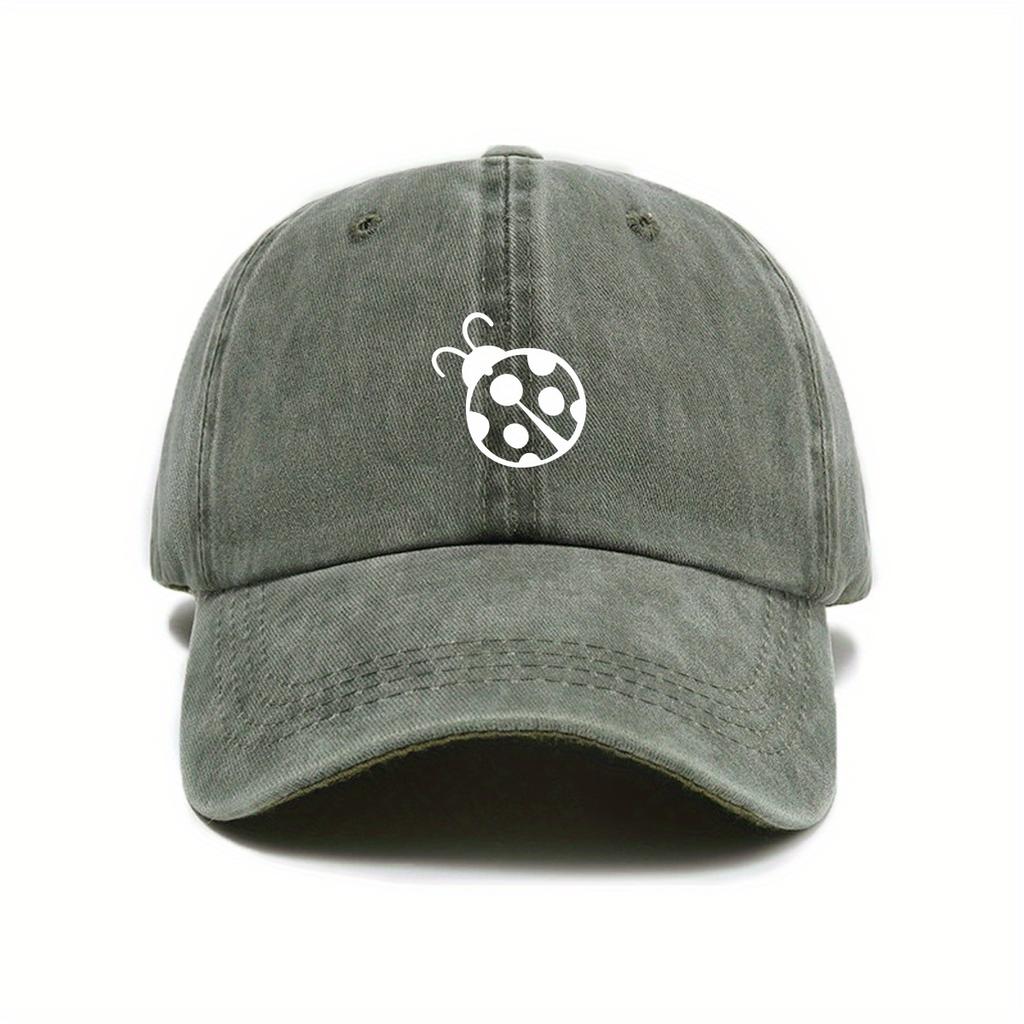 Retro Printed Washed Baseball Cap with Adjustable Size, Sun Protection and Antique Appearance Suitable for Outdoor Activities