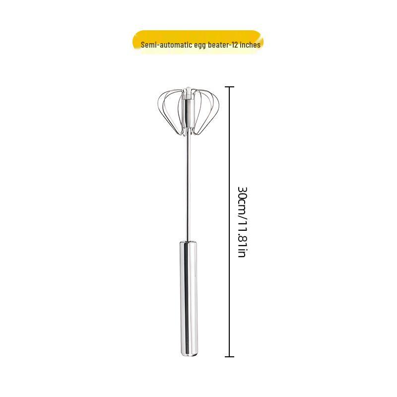 Stainless Steel Manual Egg Beater & Milk Frother Tool