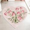 Flower Pattern Bedroom Decor Pink Carpet Home Thick Plush Rug Heart Shape Carpets for Living Room Fluffy Soft Bedside Floor Mat