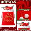 Red Velvet Burlap Santa Bags 25x36 Inch Jumbo Gift Bag Holiday Supplies Gift Wrap Trash Bags
