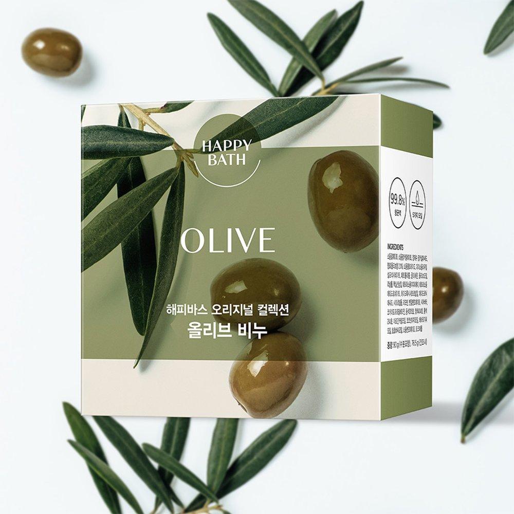 HAPPY BATH Kolekcja Oryginalna Mydło Oliwkowe 90g 4 sztuki
