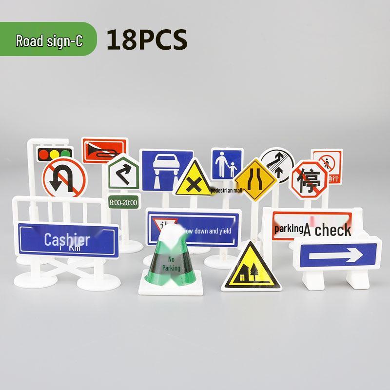 Children's City Traffic Play Mat with Small Alloy Cars - 130x100