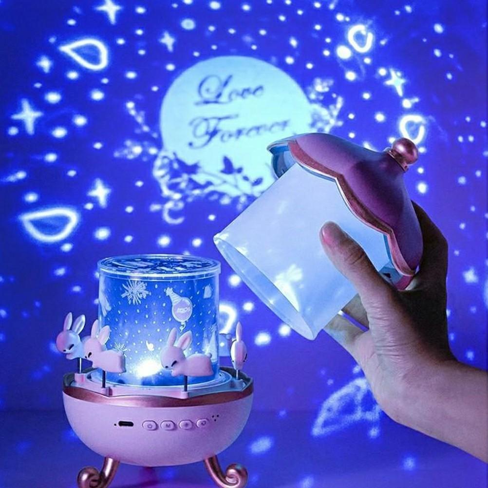 

WH-E11 Creative Rotating Starry Star Projector Light Music Box Bluetooth-Compatible Night Lamp A