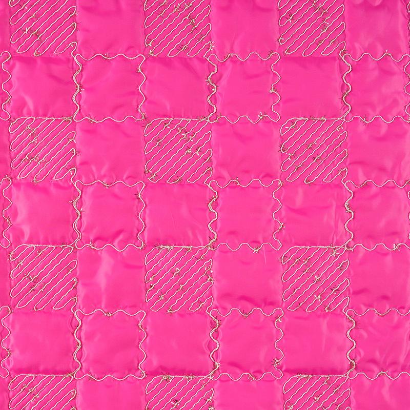 1 metr Pikowana tkanina bawełniana Poliestrowa haftowana sznurkiem Tkanina haftowana cekinami na torebki projektanckie Bagaż Materiał