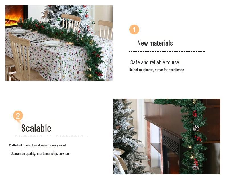 2.7m Dense Red Berry Christmas Vine Door Decoration