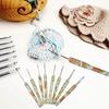 8-Piece Crochet Tool Set Aluminum Manual Knitting Set DIY Craft Kit with OPP Bag Printed Design for Crochet Enthusiasts