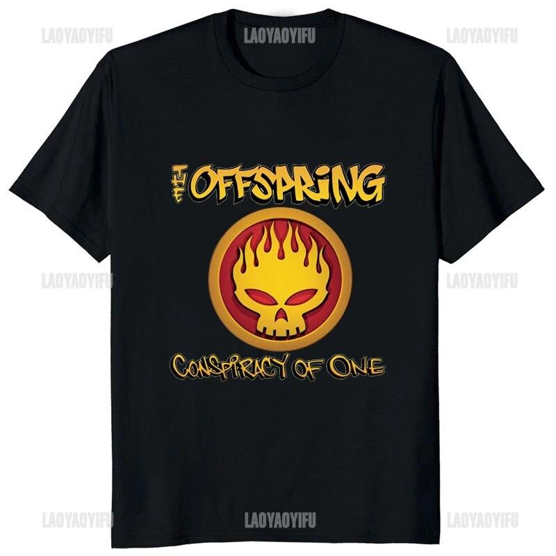 The Offspring Flame Skull Logo Hlava Punk Tričko Fanoušci rockové kapely Móda Streetwear Neformální Unisex tričko Ležérní Hipster Volná trička
