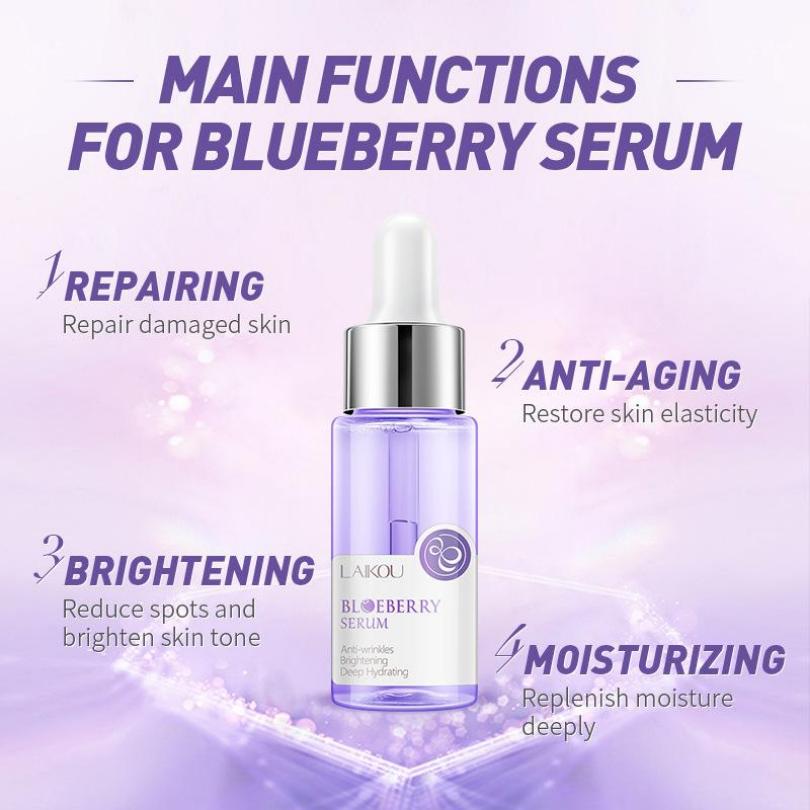 LAIKOU Blueberry Serum Face Care Deep Moisturizing Essence Reduces Facial Wrinkles Skin Care Simproves Face Skin