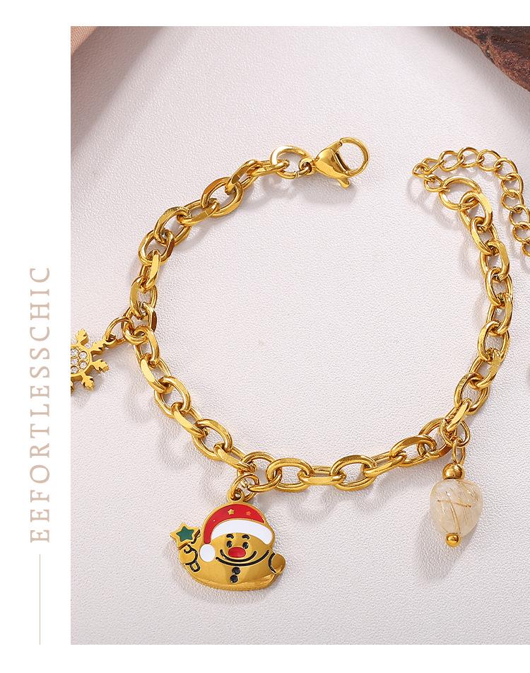 18K Gold-Plated Christmas DIY Pendant Bracelet
