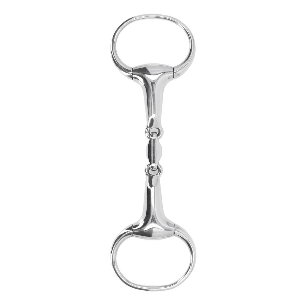 Pferdeknebelring Trense Gebiss Edelstahl 125mm lose ovale Verbindung Mundstück Pferdetraining