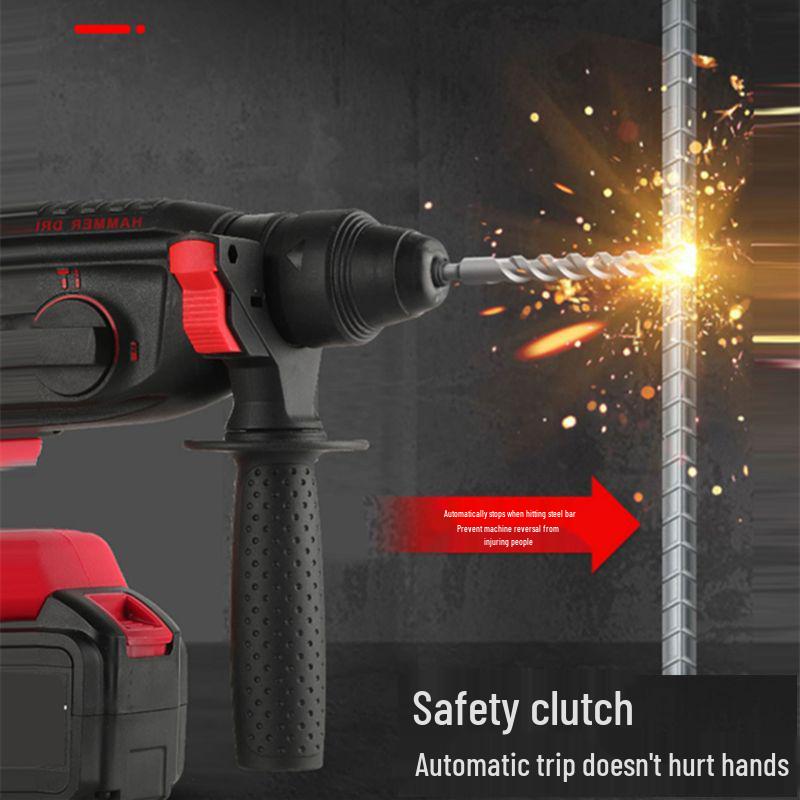 High-Power Brushless Lithium-Ion Electric Hammer Drill - Multifunctional Impact and Electric Pick for Concrete