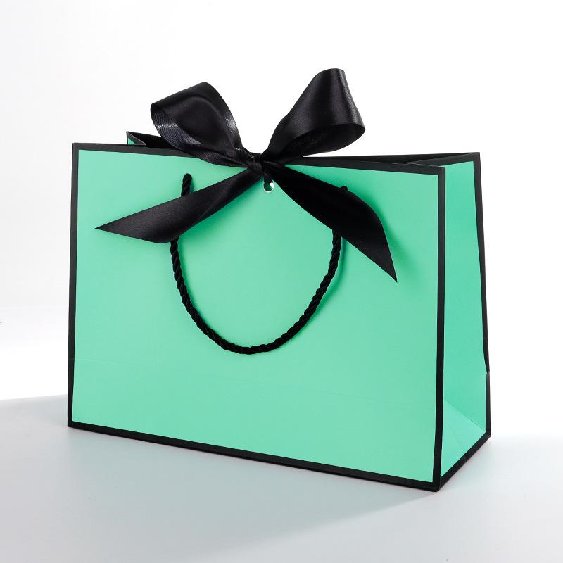 Handbag with Bow Ribbon - Gift, Shopping, and Makeup Paper Bag