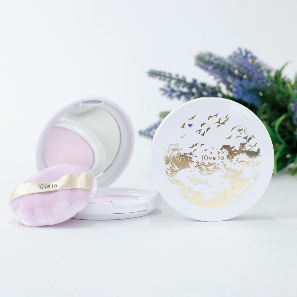 10ve to (Love To) UV Powder SPF50+PA+++ 10g Semi-Matte UV Care Pressed Powder Charity Donation Unscented (Lavender)