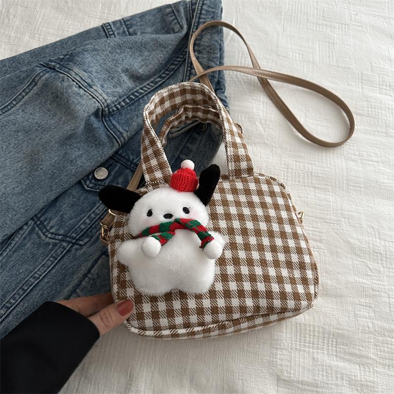 Trend Fashion Shoulder Winter 2025 New Popular Contrasting Bag Simple Oblique Span Niche Commuter Small Square Bag
