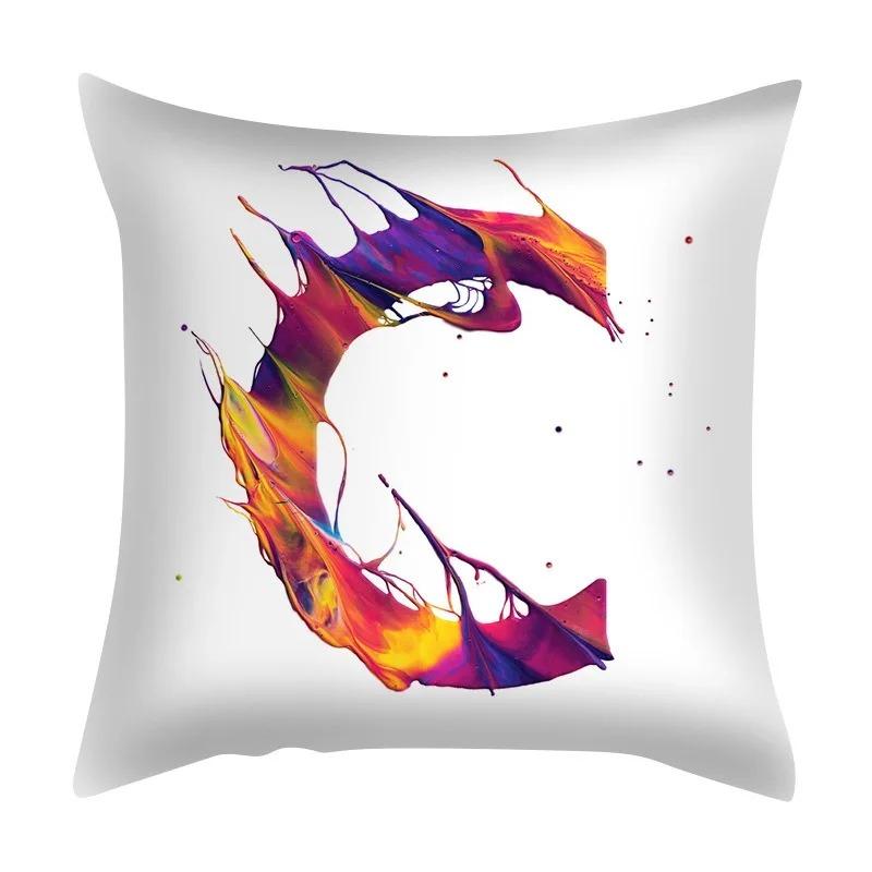Colorful Creative Letter Decorative Pillowcase Living Room Office Home Pillowcase Car Ornaments