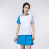 Mizuno Top a Maniche Corte Comodo Traspirante Asciugatura Rapida a Righe con Stampa Logo Color Block Set Gonna Casual Donna Set Blu Bianco 72CG45P101