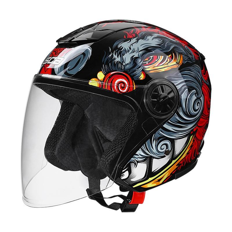 4 Season Motorcycle Half Helmet E-bike Men Women Clear Lens Universal Fit