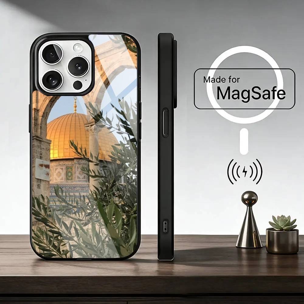 Muslim Mosque Phone Case For iPhone17,16,15,14,13,12,11 Plus,Pro Magnetic For Magsafe Wireless Charging