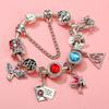 Colors Enamel Disney Princess Dress Charms Pulseiras for Girls Colorful Glass Beads Bracelets&Bangles Women Cartoon Skirt Dangle