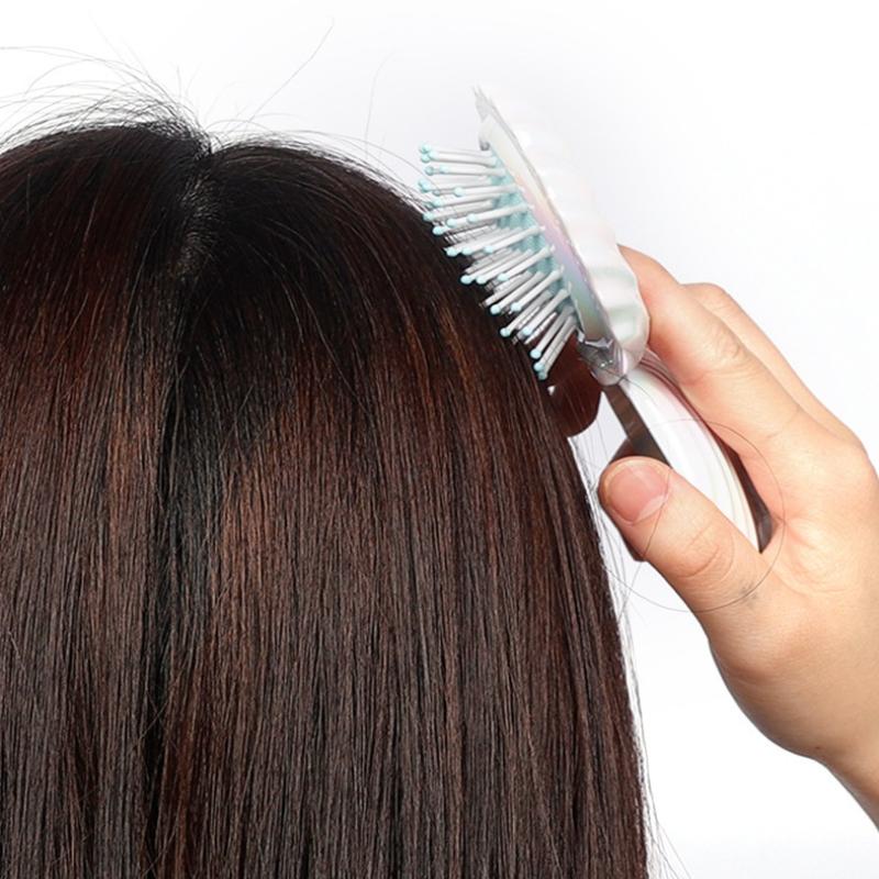 Klappbarer Haarkamm mit Airbag, Spiegel, antistatisch, multifunktional, praktisch, aus Kunststoff