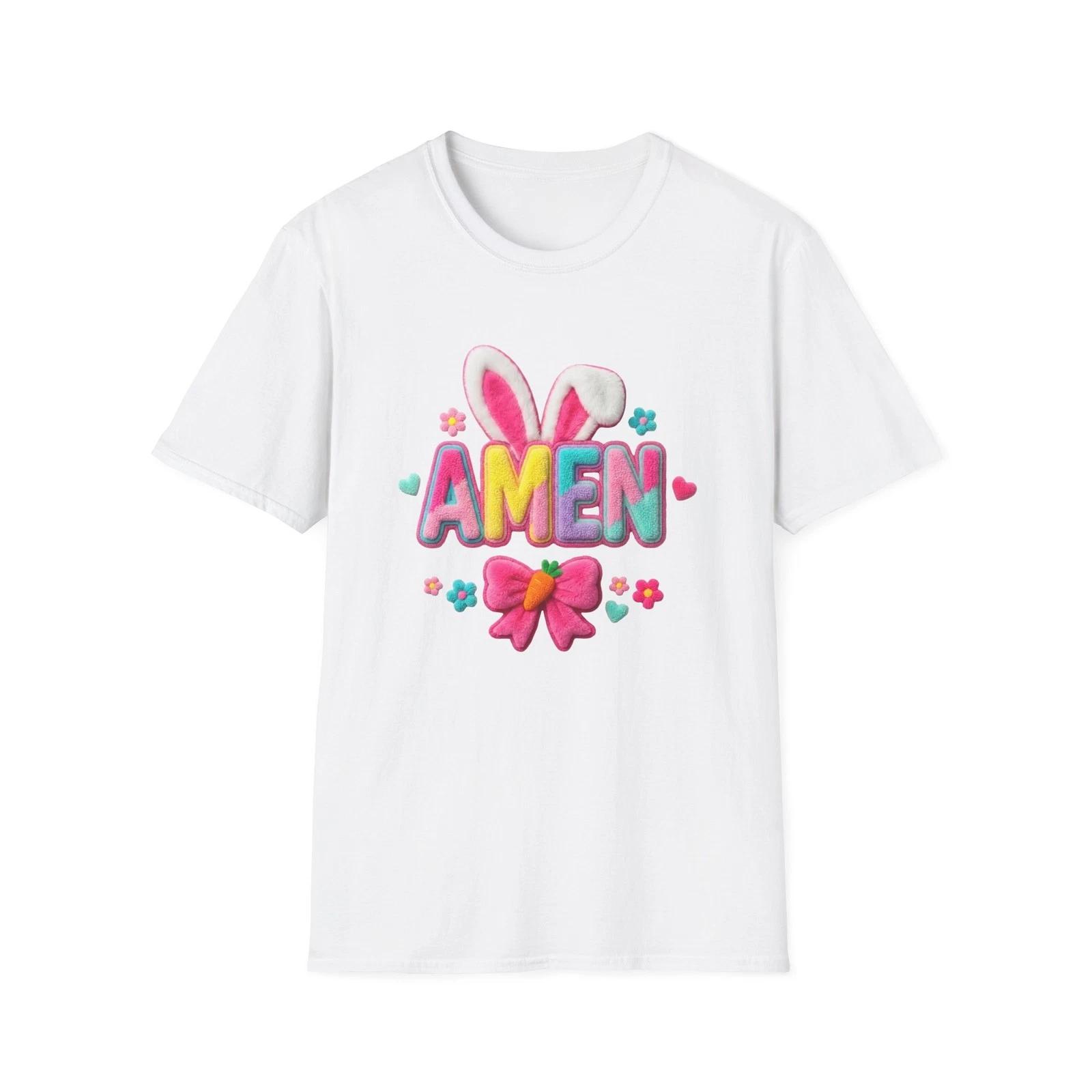 Easter Bunny AMEN T shirt | Pastel Religious Spring Design S