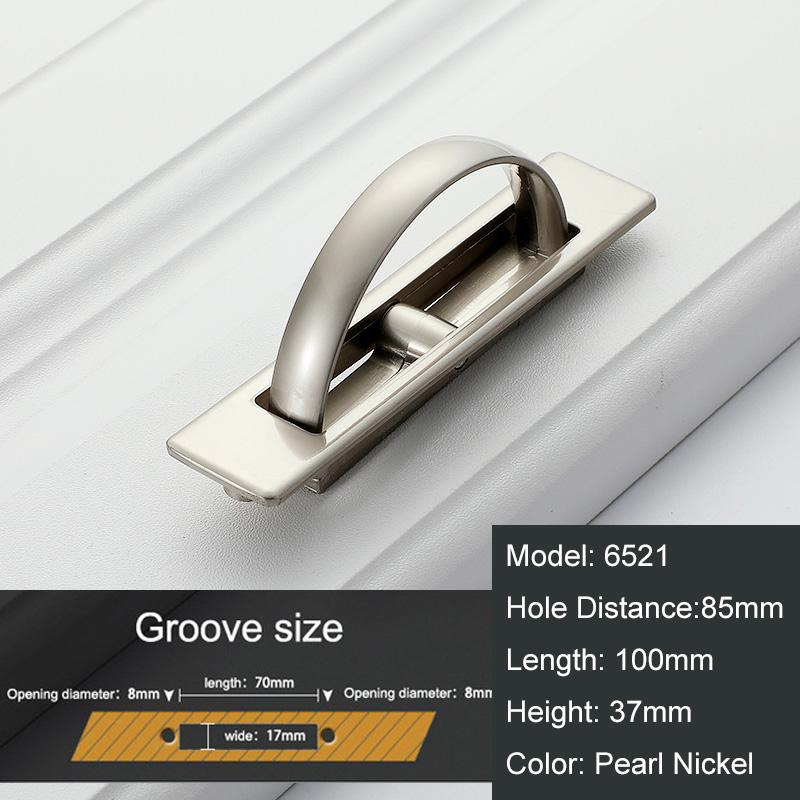 

KAK Tatami Hidden Door Handles Zinc Alloy Recessed Flush Pull Cover Floor Cabinet Handle Bright Chrome Dark Furniture Hardware
