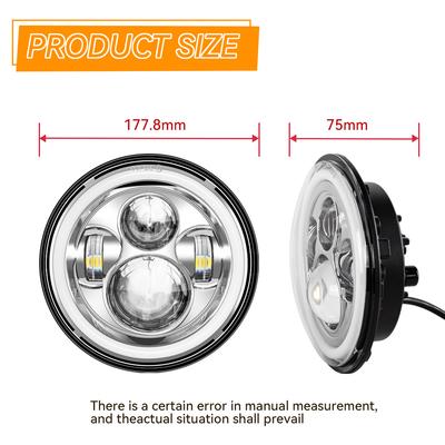 7 Inch 40W 50W Replacement Projector 7" LED Headlight Assembly for Wrangler JK Motorcycle Softail Touring Round Headlamp