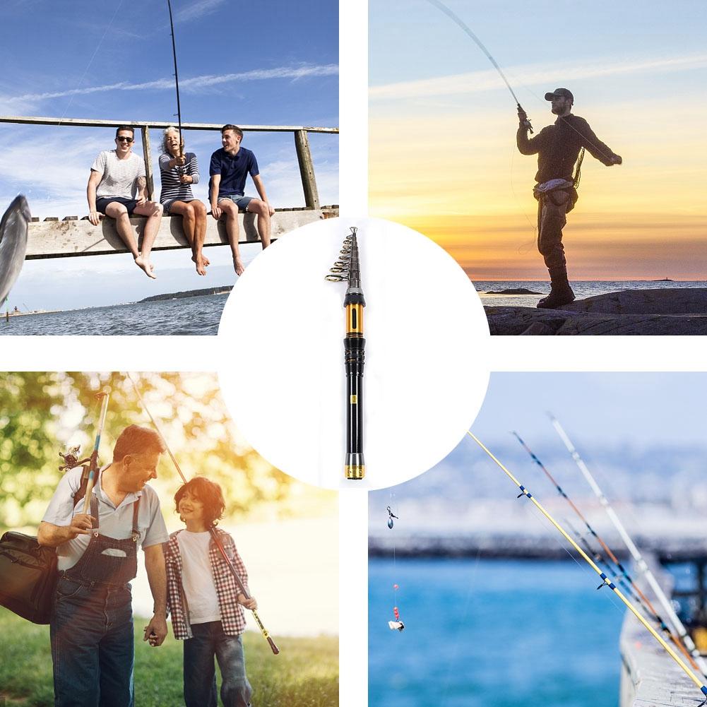 Mini Portable Sea Fishing Carbon Rod  Fishing Rod Telescopic Ceramic Wire Ring 3.0m