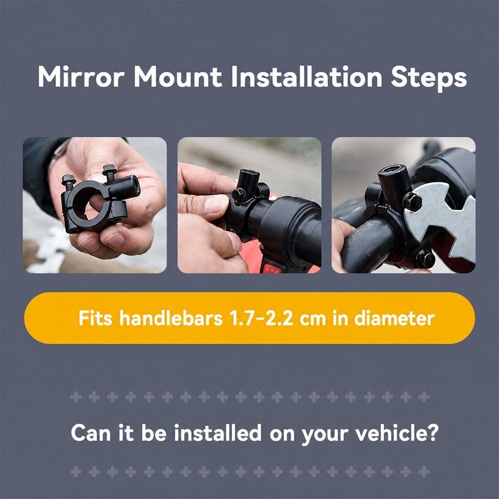 Black Electric Bicycle Rearview Mirror Electric Motorcycle Accessories  Electric Bike Accessories