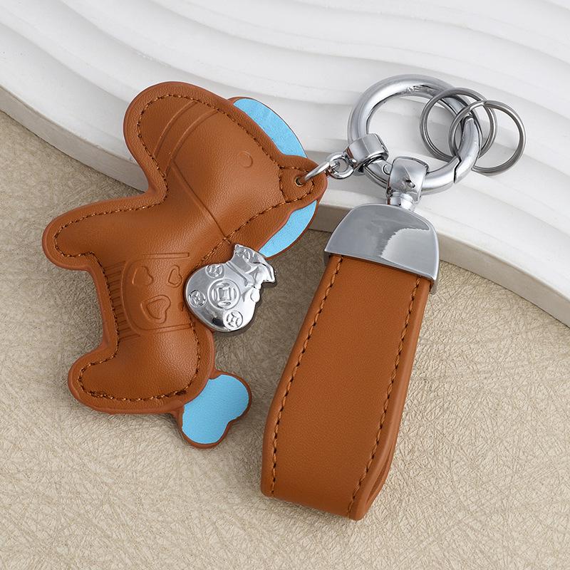 Instant Wealth Leather Keychain: Cartoon Pony Bag Charm & Couple Car Pendant - New Year Gift