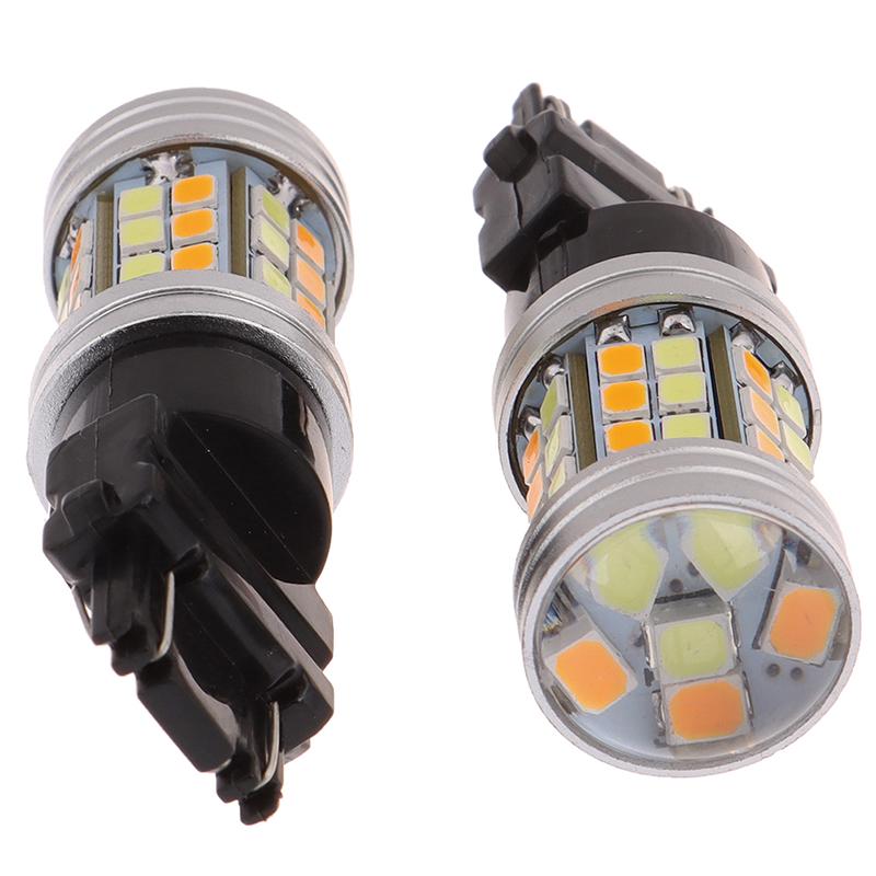 2Pcs 3157 LED Amber White Rear Turn Signal Parking High Power Light Bulbs