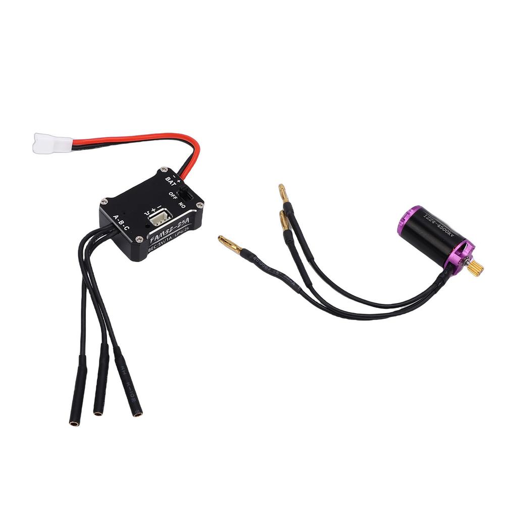 1224 4500KV Brushless Motor 25A ESC Fit for SCX24 1 24 Model Cars RC Brushless Motor ESC Combo