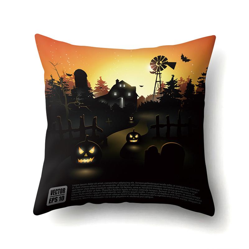 Halloween Pillowcase Car Waist Pillow Pumpkin Sofa Cushion Cover Office Home Living Room Pillowcase